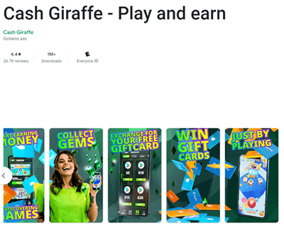 Cash Giraffe app for Android
