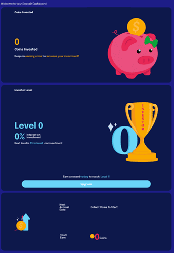 Money Turn coin deposit and investor level
