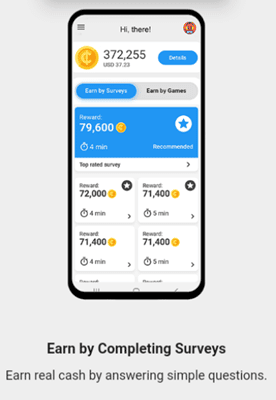 Paid surveys on TapCent