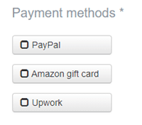 Ubertesters payment methods