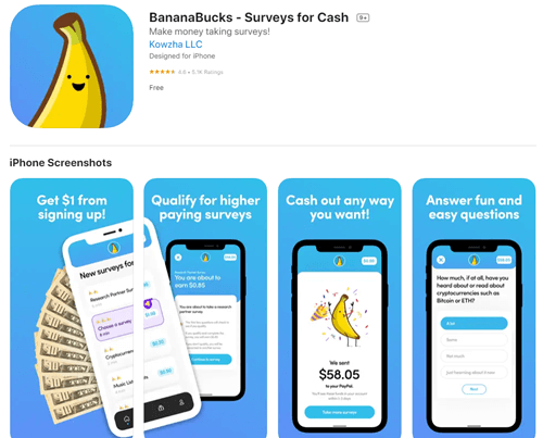 BananaBucks app for Android and iOS