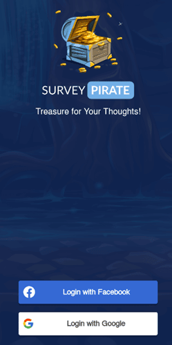 Survey Pirate sign-in screen