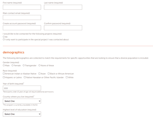 UserHappy sign-up form