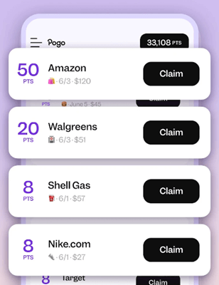 Shopping rewards of Pogo