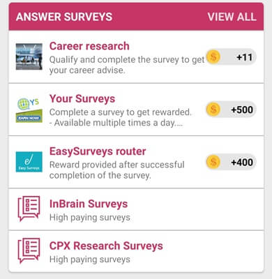 Paid surveys in Reward Time