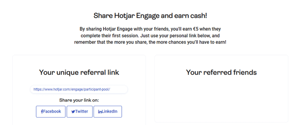 The Hotjar referral program
