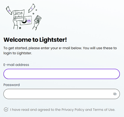 The Lightster registration form