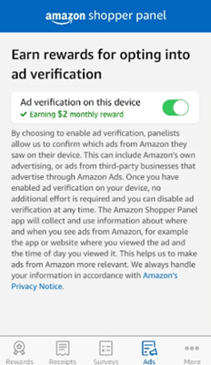 Ad verification on the Amazon Shopper Panel