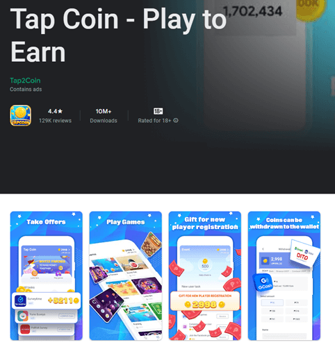 Tap Coin app for Android