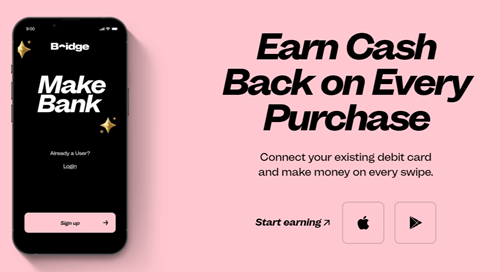 Bridge cashback rewards for debit card purchases