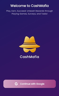 Signing up for Cash Mafia with a Google account