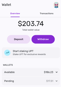 UpRock payout method