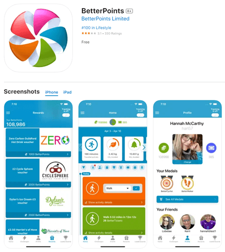 BetterPoints app for Android and iOS