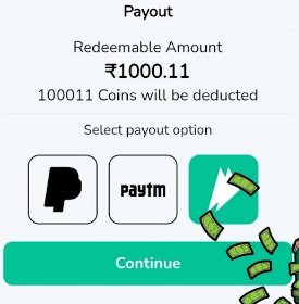 Quizys payout options
