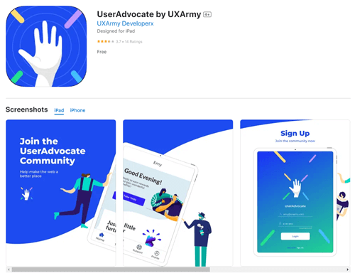 The UserAdvocate app for Android and iOS