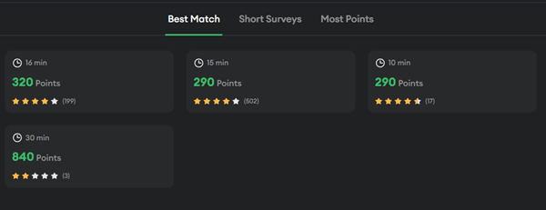 Paid surveys on HeyCash
