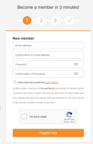 SurveyFriends registration form