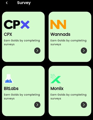 Paid surveys on Cash Runner