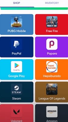 Payout options of Gift Center