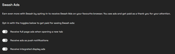Earning from ads with Swash