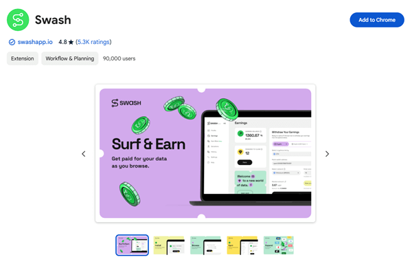 The Swash browser extension