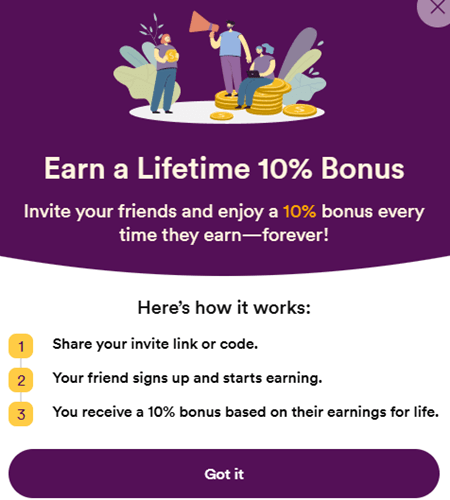 Referral program of Golden Surveys