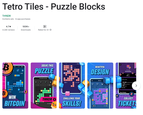 Tetro Tiles app for Android and iOS