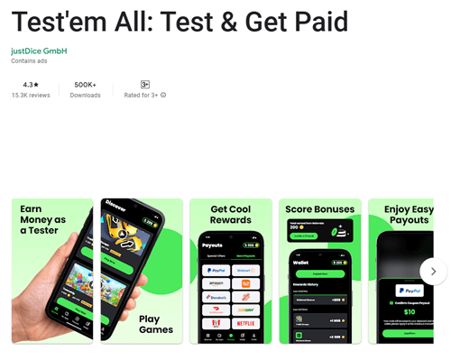 The Test’em All app on Google Play