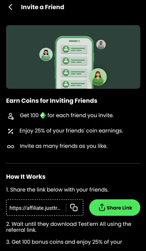Test’em All referral program