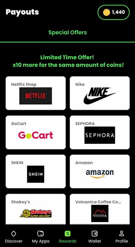 Test’em All reward options