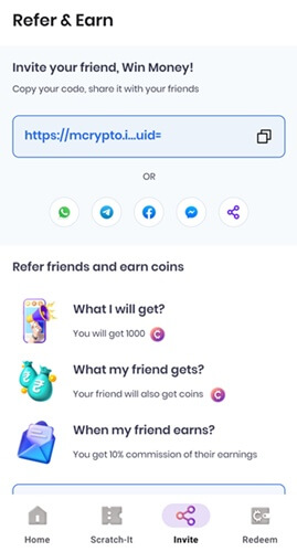 mCrypto referral program