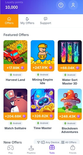 Paid offers on Cuze