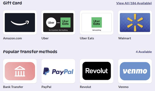 EarnStar payout options