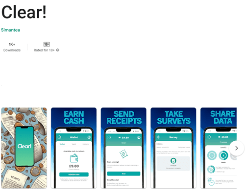 The Clear! app on Google Play