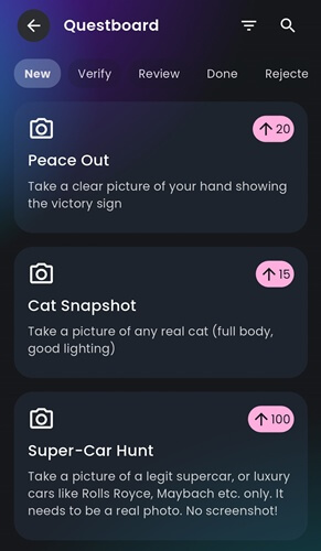 Quests on the Scannit Questboard