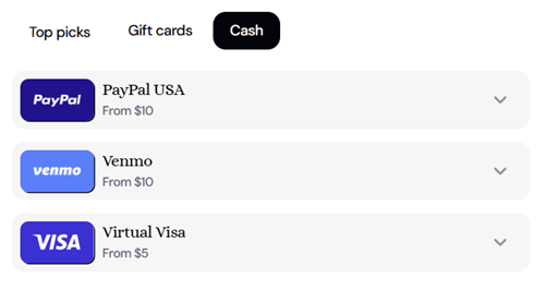 Sproutful payout options