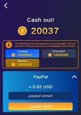 Sweet Cash payout methods