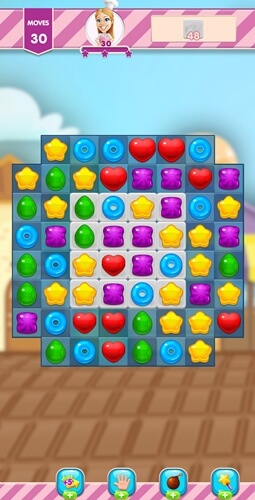 Playing the Sweet Cash match-3 game
