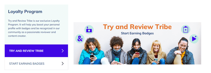 The Try & Review Tribe loyalty program