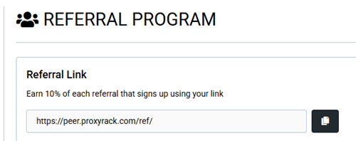 The Proxyrack referral program