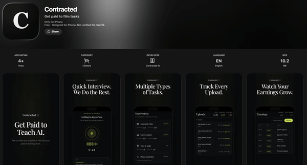 Contracted AI app for Android and iOS