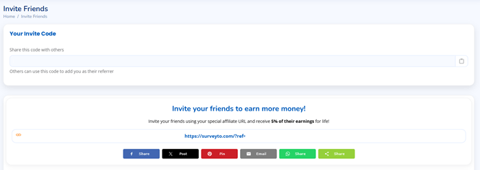 SurveyTo.com referral program