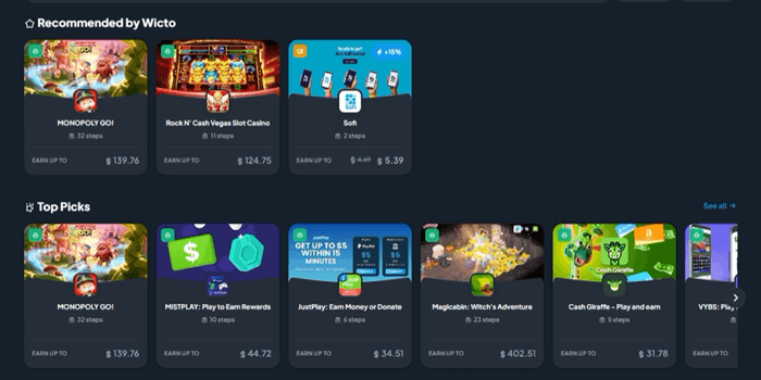 Mobile games you can play on Wicto