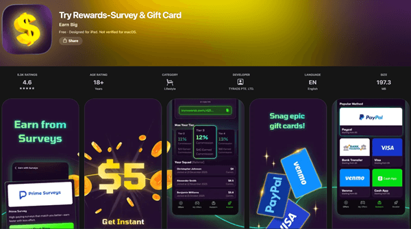 Try Rewards app