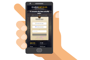 Earnopolis on a phone