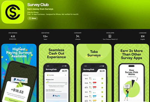 The Survey Club app for Android and iOS