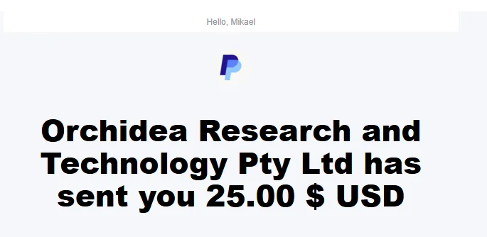 PayPal payment from Opinion Inn to Mikael